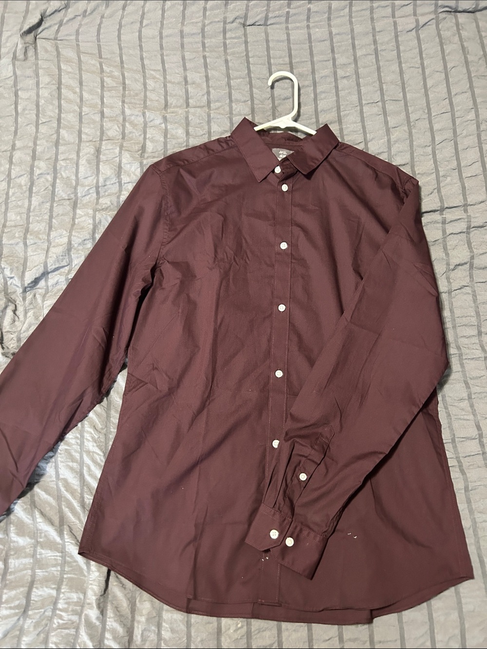 H&M Men's Long-Sleeve Button-Up Shirt - Wine